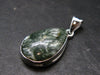 Nice Polished Seraphinite Clinochlore Stalactite Silver Plated Pendant From Russia - 1.3" - 5.05 Grams