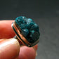 Emerald Green Dioptase Crystal Silver Ring from Congo - 6.49 Grams - Size 8