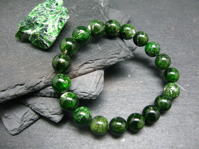 Chrome Diopside Genuine Bracelet ~ 7 Inches ~ 10mm Round Beads