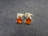 Faceted Orange Kyanite Crystal Stud Earrings From Brazil