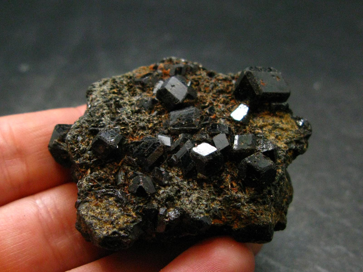 Black Melanite Andradite Garnet Cluster From Mali - 1.8" - 47.28 Grams