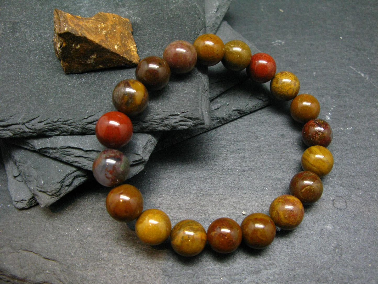 Revelation Stone Flint Genuine Bracelet ~ 7 Inches ~ 10mm Round Beads