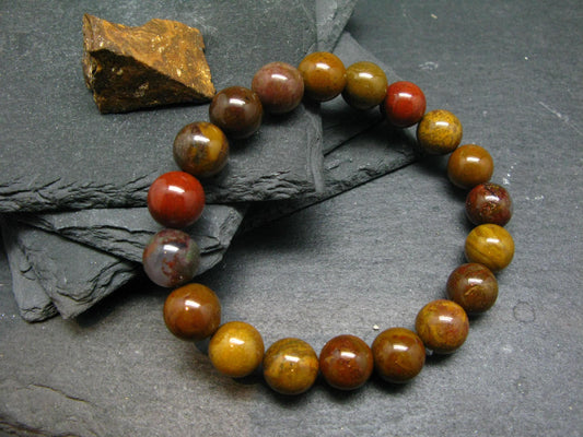 Revelation Stone Flint Genuine Bracelet ~ 7 Inches ~ 10mm Round Beads