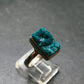 Emerald Green Dioptase Crystal Silver Ring from Congo - 4.82 Grams - Size 6