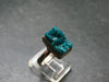 Emerald Green Dioptase Crystal Silver Ring from Congo - 4.82 Grams - Size 6
