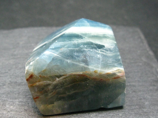 Aquatine Blue Calcite Tumbled Stone from Argentina - 1.4"- 68.66 Grams