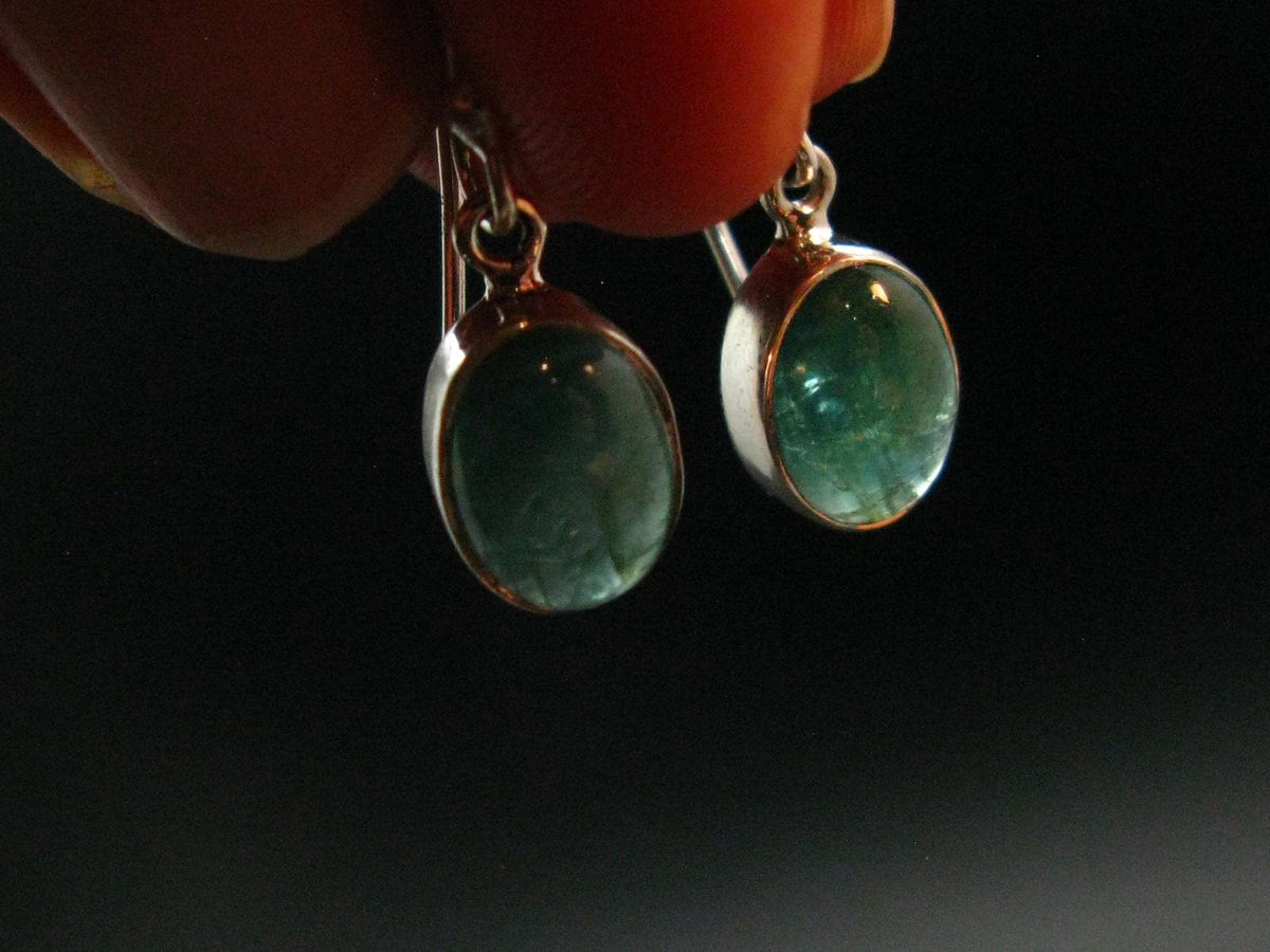Extremely Rare Grandidierite Silver Earrings From Madagascar - 1.0"