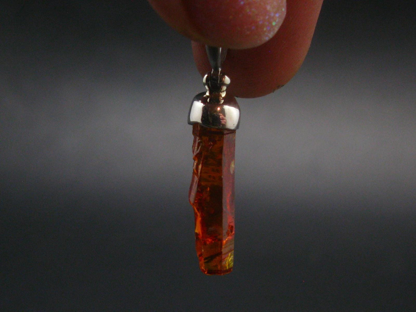 Zincite Zinkite Crystal 925 Silver Pendant from Poland - 1.3" - 2.92 Grams