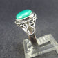 Malachite Cabochon Silver Ring - 3.48 Grams - Size 8.5