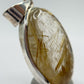 Natural Rutilated Quartz Pendant – Golden Needle Crystal in Sterling Silver