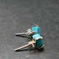 Nice Raw Natural Turquoise Sterling Silver Stud Earrings from Mexico
