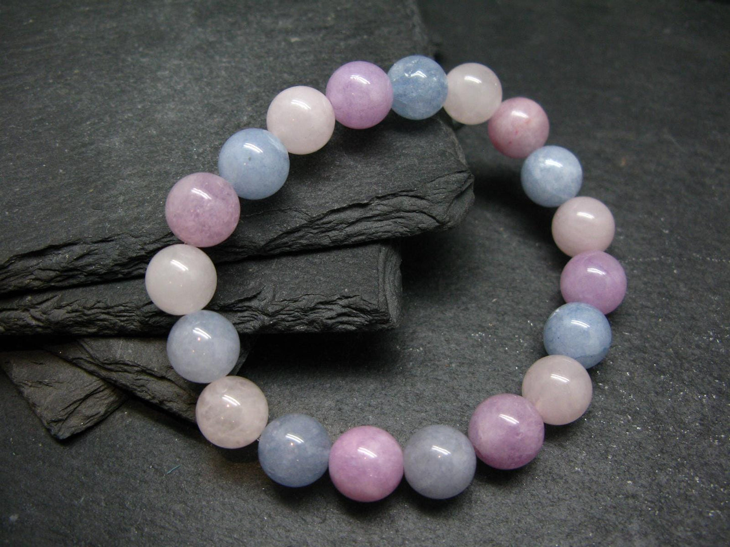 Lavender Chalcedony Genuine Bracelet ~ 7 Inches ~ 10mm Round Beads