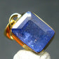 Natural Faceted Tanzanite Gold Plated Sterling Silver Pendant from Tanzania - 0.8"