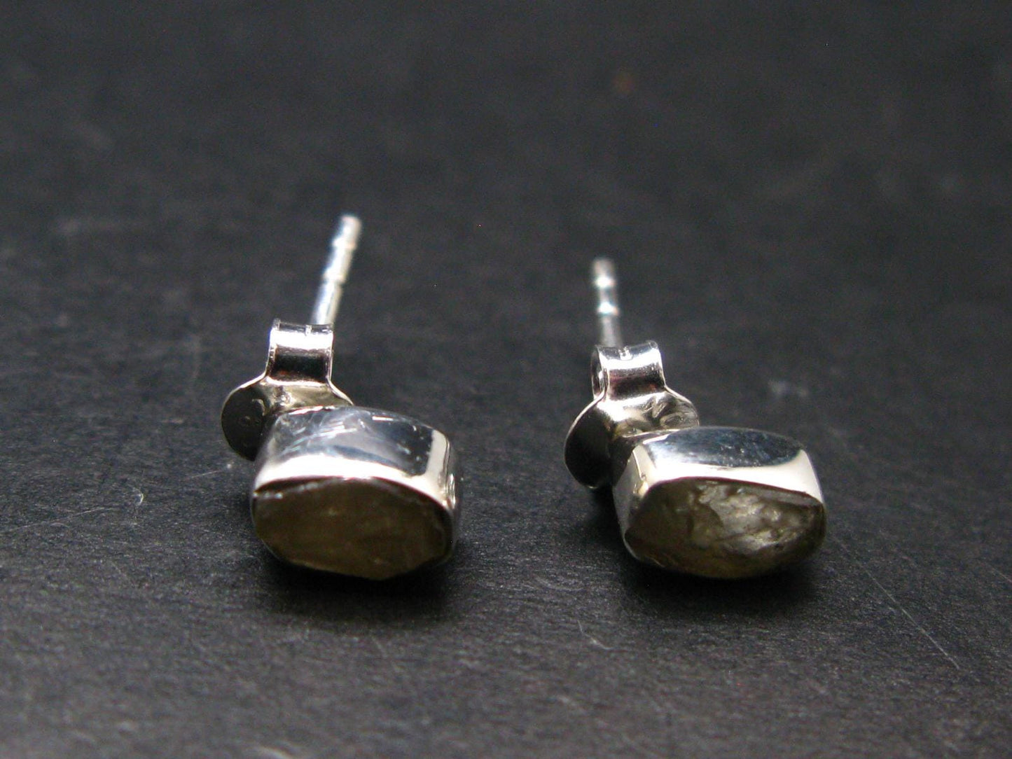 Rare Agni Gold Danburite Silver Studs From Tanzania - 1.14 Grams - 0.5"