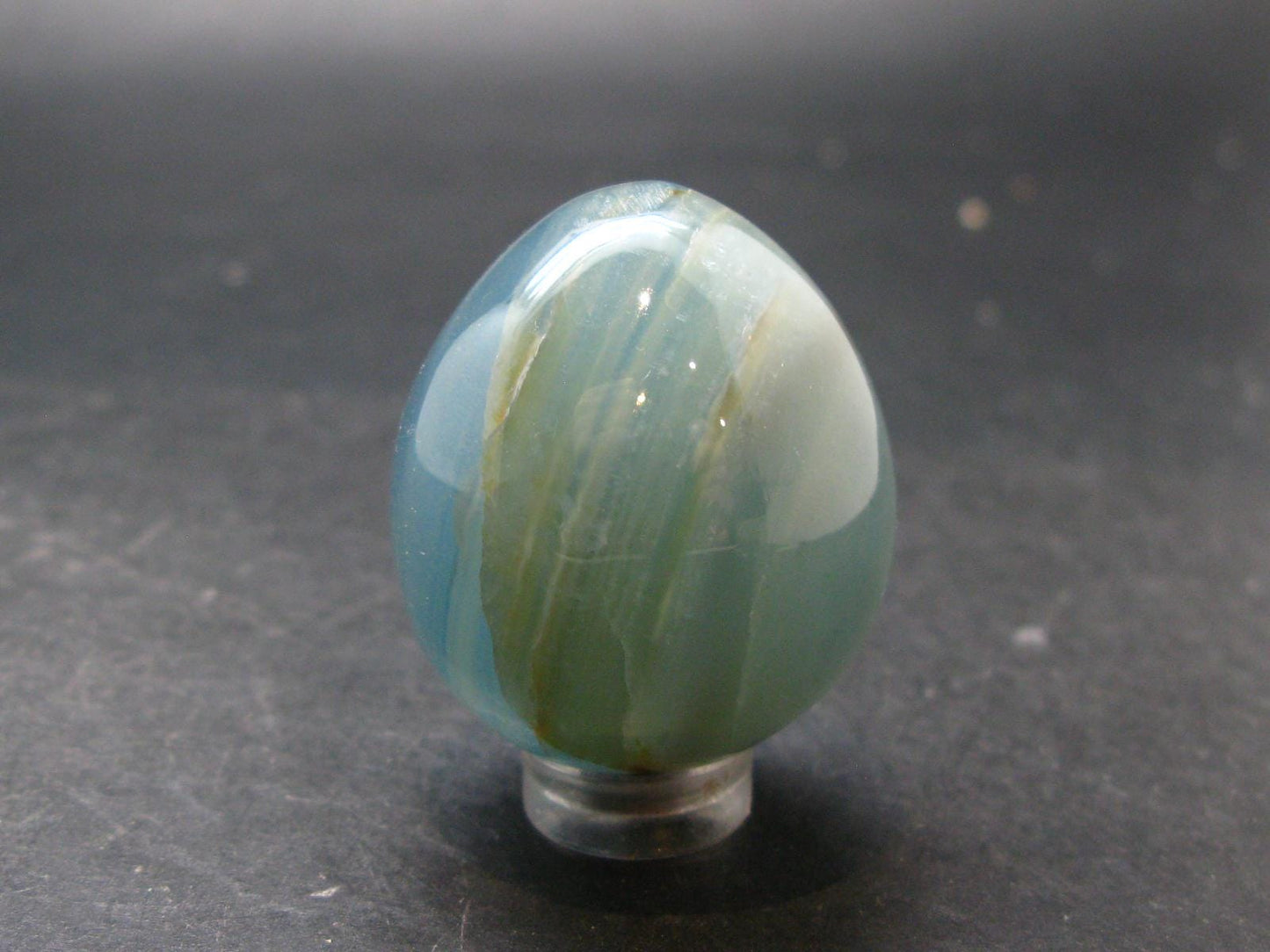 Lemurian Aquatine Blue Calcite Egg From Argentina - 1.5" - 58.56 Grams