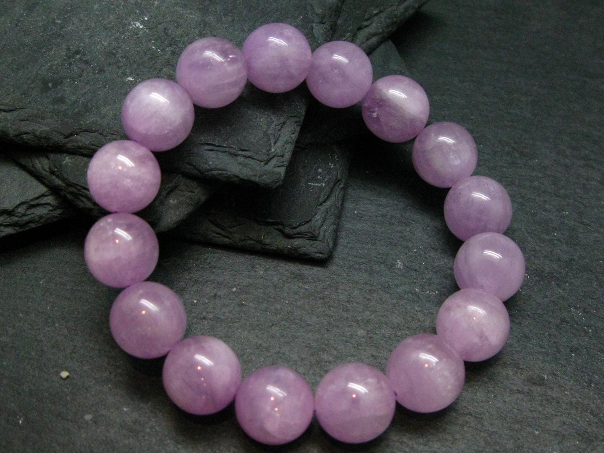 Kunzite Spodumene Genuine Bracelet ~ 7 Inches ~ 13mm Round Beads