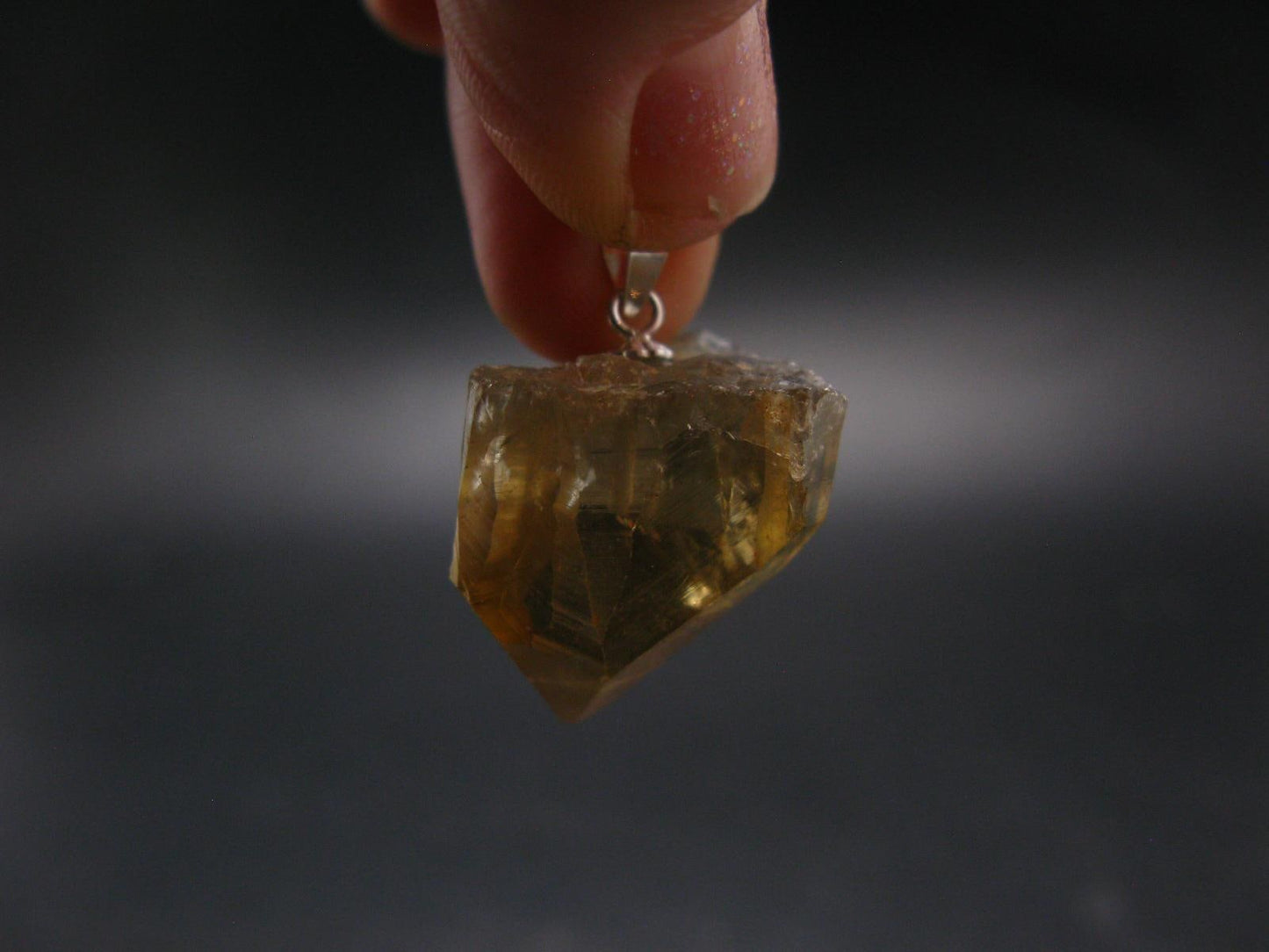 Natural Unheated Citrine Sterling Silver Pendant from Zambia - 0.9" - 7.09 Grams