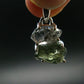 Moldavite & Herkimer Diamond Silver Pendant - 0.9" - 2.23 Grams