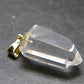 Lemurian Quartz Crystal Gold Plated Silver Pendant From Brazil - 1.5" - 7.74 Grams