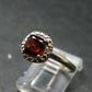 Red Garnet Rhodium Plated Sterling Silver Ring with CZ - Size 8 - 2.47 Grams