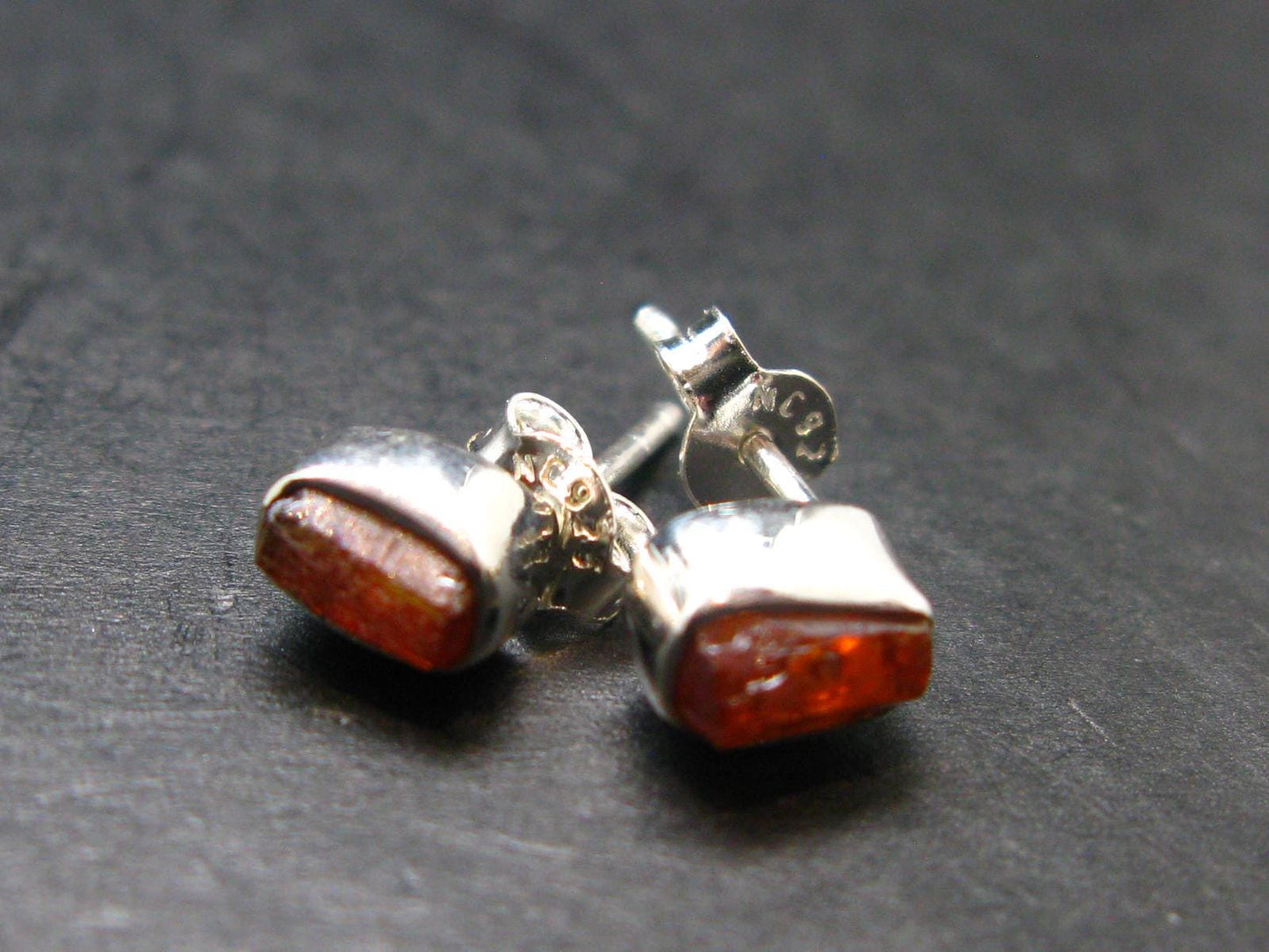Zincite Zinkite Stud Earrings Sterling Silver From Poland - 1.54 Grams