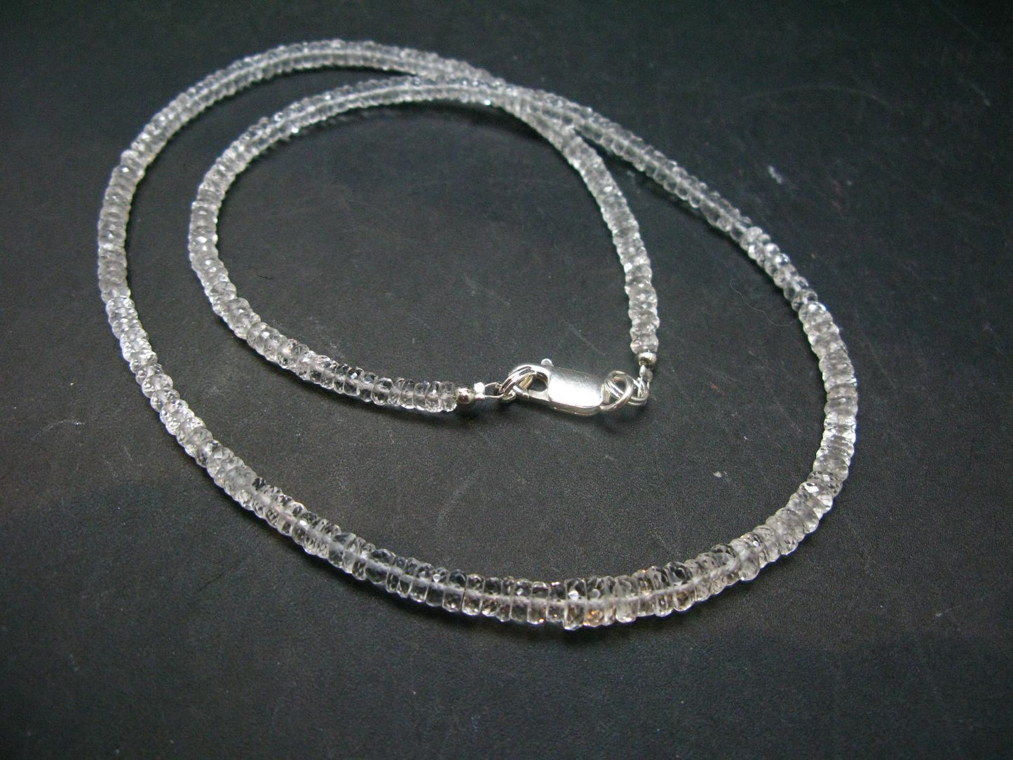 Rare Clear Petalite Necklace Beads From Brazil - 18" - Facetted beads