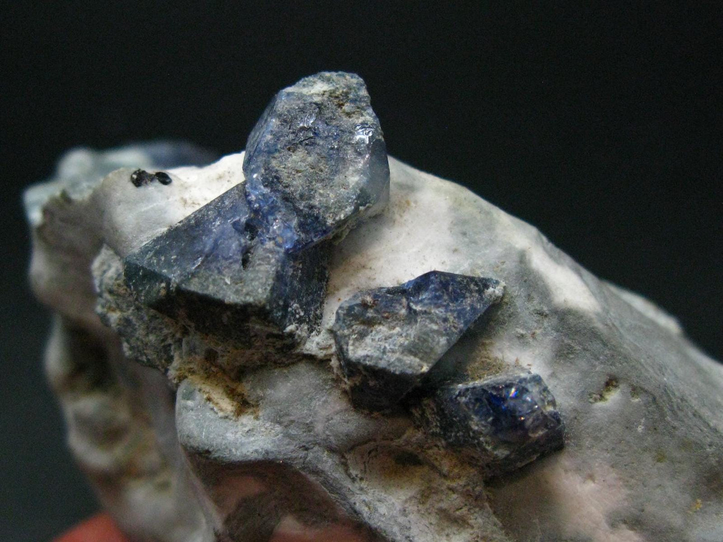 Benitoite and Neptunite on Natrolite Cluster From California - 1.5" - 10.35 Grams