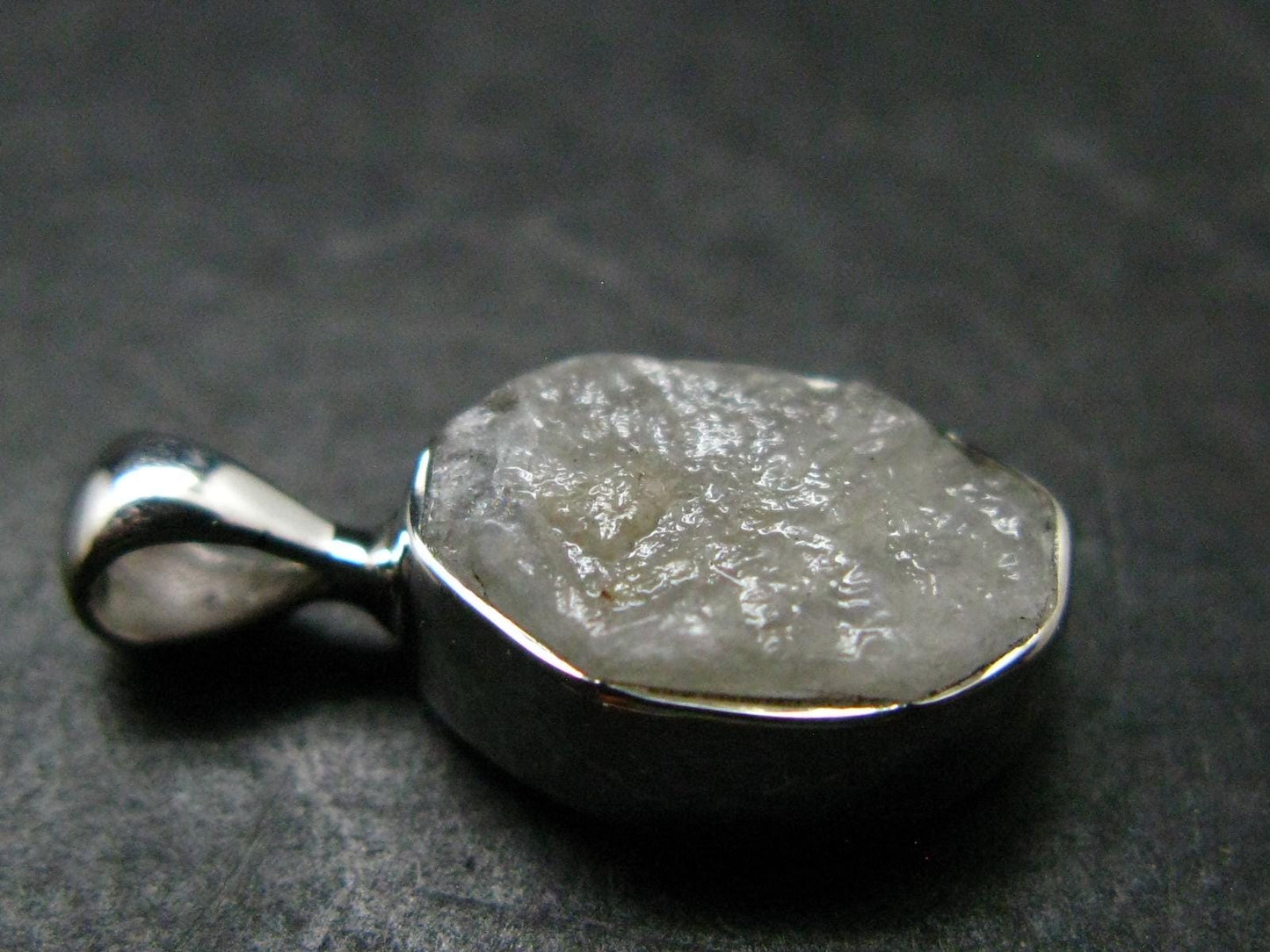 Very Rare White Cryolite 925 Silver Pendant from Greenland - 0.7" - 1.31 Grams