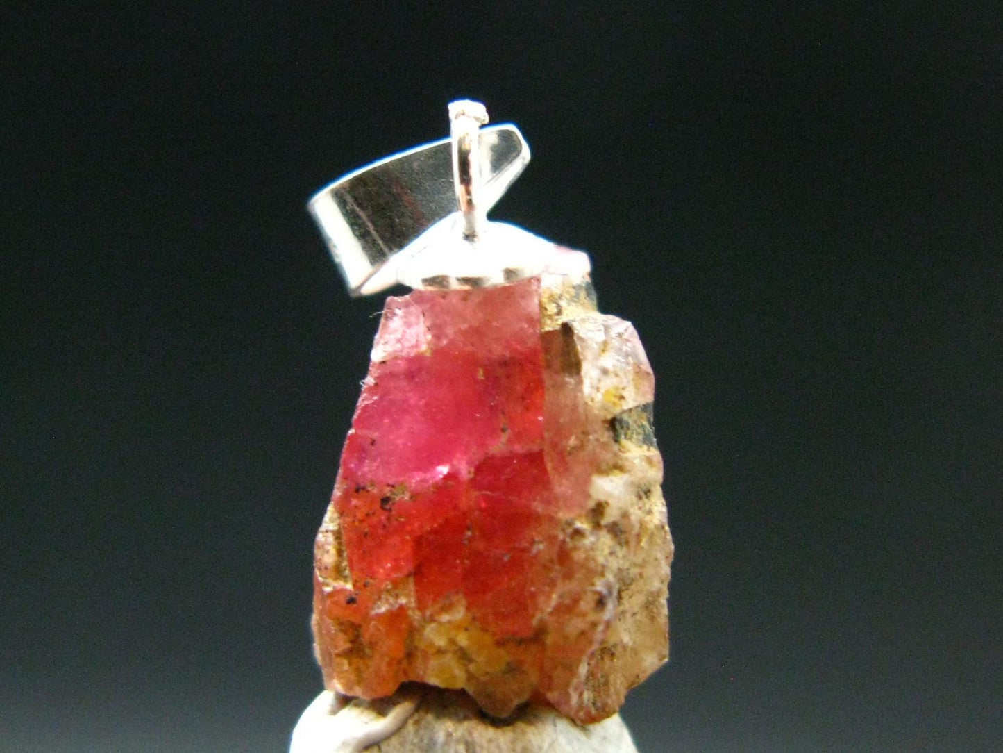 Rare Large Pezzottaite Pink Beryl 925 Silver Pendant from Madagascar - 6.05 Carats - 0.7"