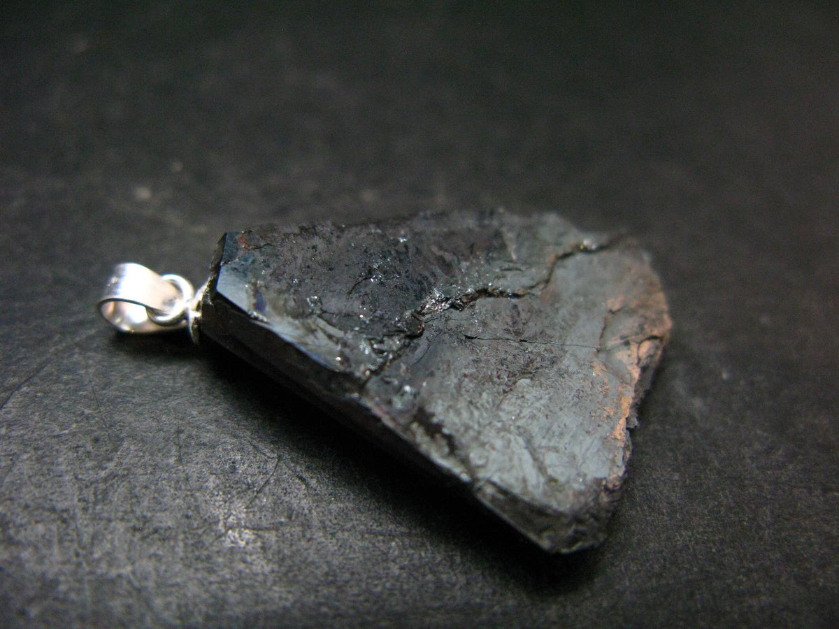 Large Hematite Silver Pendant from Brazil - 1.2" - 5.94 Grams