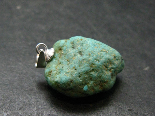 Genuine Turquoise Silver Pendant From Sleeping Beauty Arizona - 1.0" - 3.51 Grams