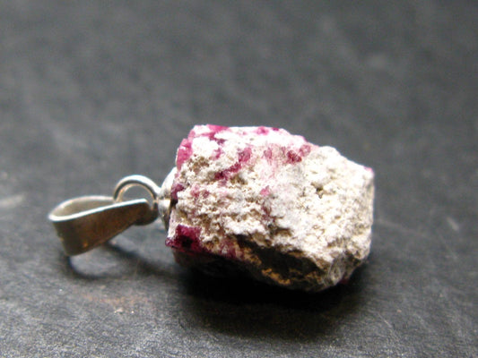 Bixbite Red Emerald Beryl Silver Pendant From Utah USA - 5.65 Carats - 0.7"