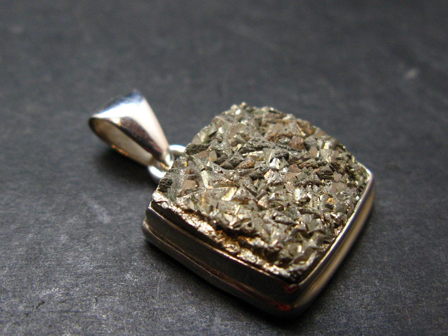 Pyrite Silver Pendant From Peru - 6.82 Grams - 1.0"