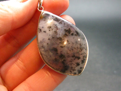 Moss Agate Silver Pendant From Russia - 10.25 Grams - 2.0"