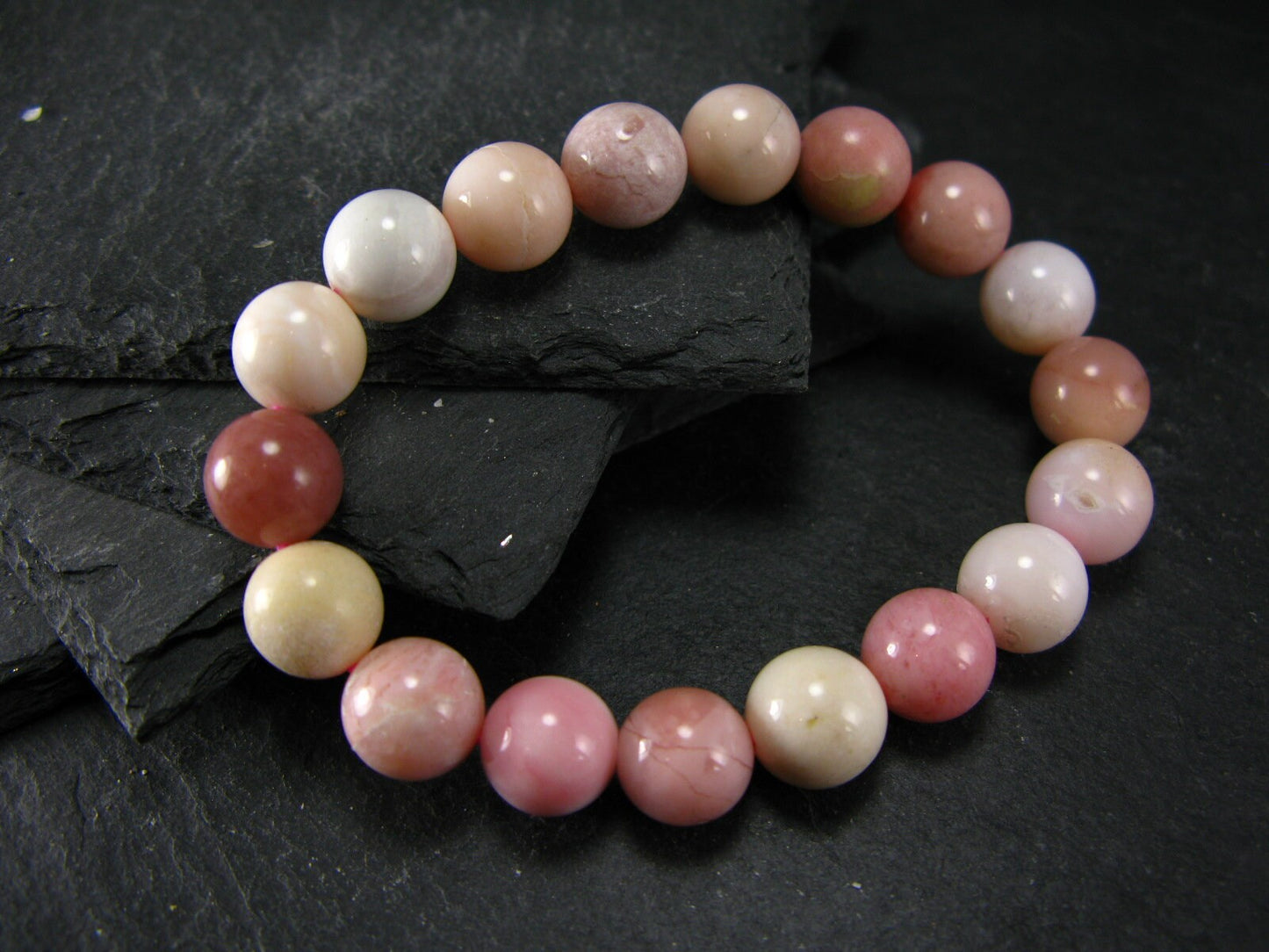 Pink Opal Genuine Bracelet ~ 7 Inches ~ 10mm Round Beads