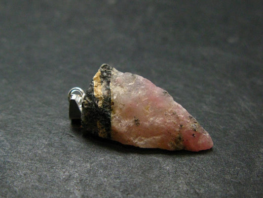 Rare Pink Tugtupite Sterling Silver Pendant From Greenland - 1.1" - 1.47 Grams