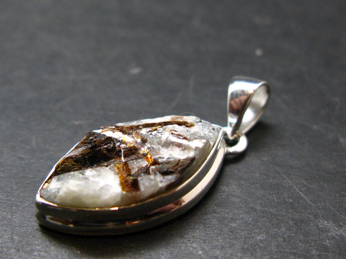 Astrophylite Astrophyllite Silver Pendant From Russia - 1.3" - 5.44 Grams