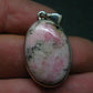 Rare Pink Tugtupite Sterling Silver Pendant From Greenland - 1.5" - 6.39 Grams