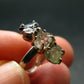 Moldavite Herkimer Meteorite Sterling Silver Ring From Czech Republic - Size 5 - 2.91 Grams