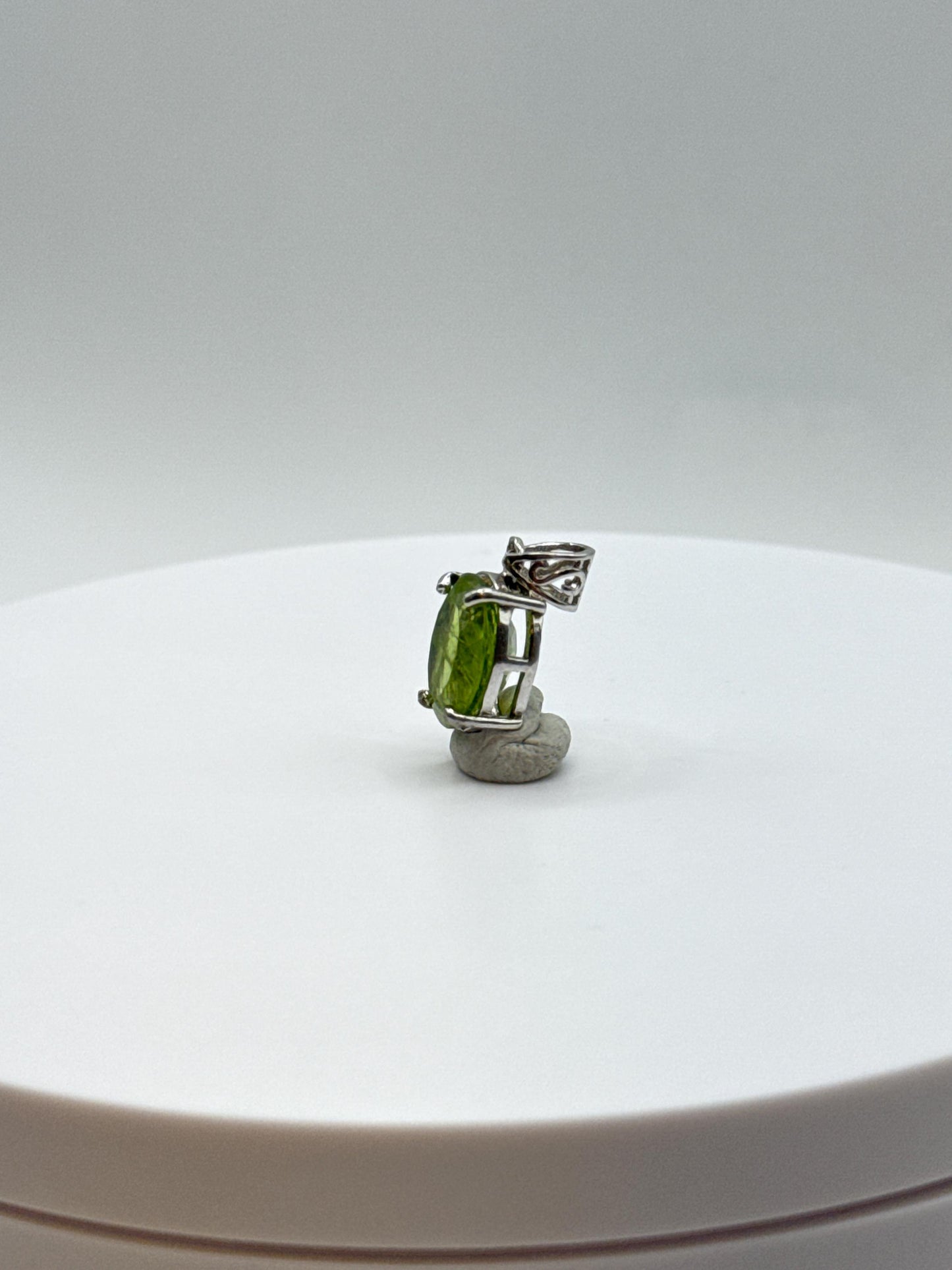 Oval Peridot Pendant | Sterling Silver August Birthstone Necklace