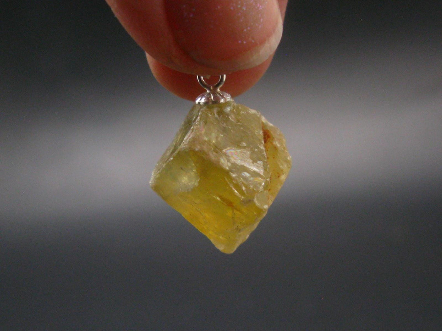 Barite Crystal Silver Pendant From USA - 0.8" - 4.7 Grams
