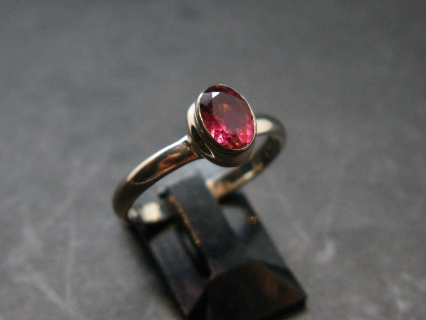Pink Tourmaline Silver Ring From Brazil - 2.39 Grams - Size 6