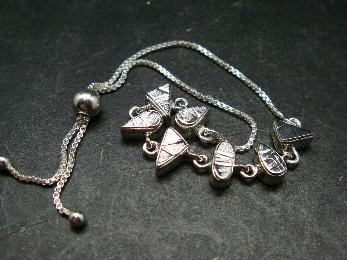 Meteorite Sterling Silver Bracelet - 7.87 Grams - Size Adjustable