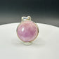 Round Pink Kunzite Silver Charm | Soft Lavender Crystal Jewelry