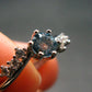 Natural Facetted Blue Topaz Crystal Ring - 1.85 Grams - Size adjustable