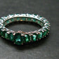 Emerald Faceted Silver Ring from Colombia - 2.64 Grams Total - Size 7