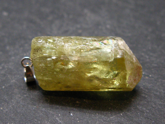 Large Gold Apatite Tumbled Pendant from Mexico - 7.72 Grams - 1.2"