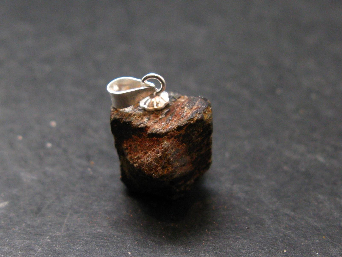 Fairy Cross!! Natural Staurolite Sharp Brown Twin Crystals Silver Pendant From Russia - 0.9" - 3.60 Grams