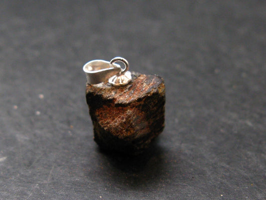 Fairy Cross!! Natural Staurolite Sharp Brown Twin Crystals Silver Pendant From Russia - 0.9" - 3.60 Grams