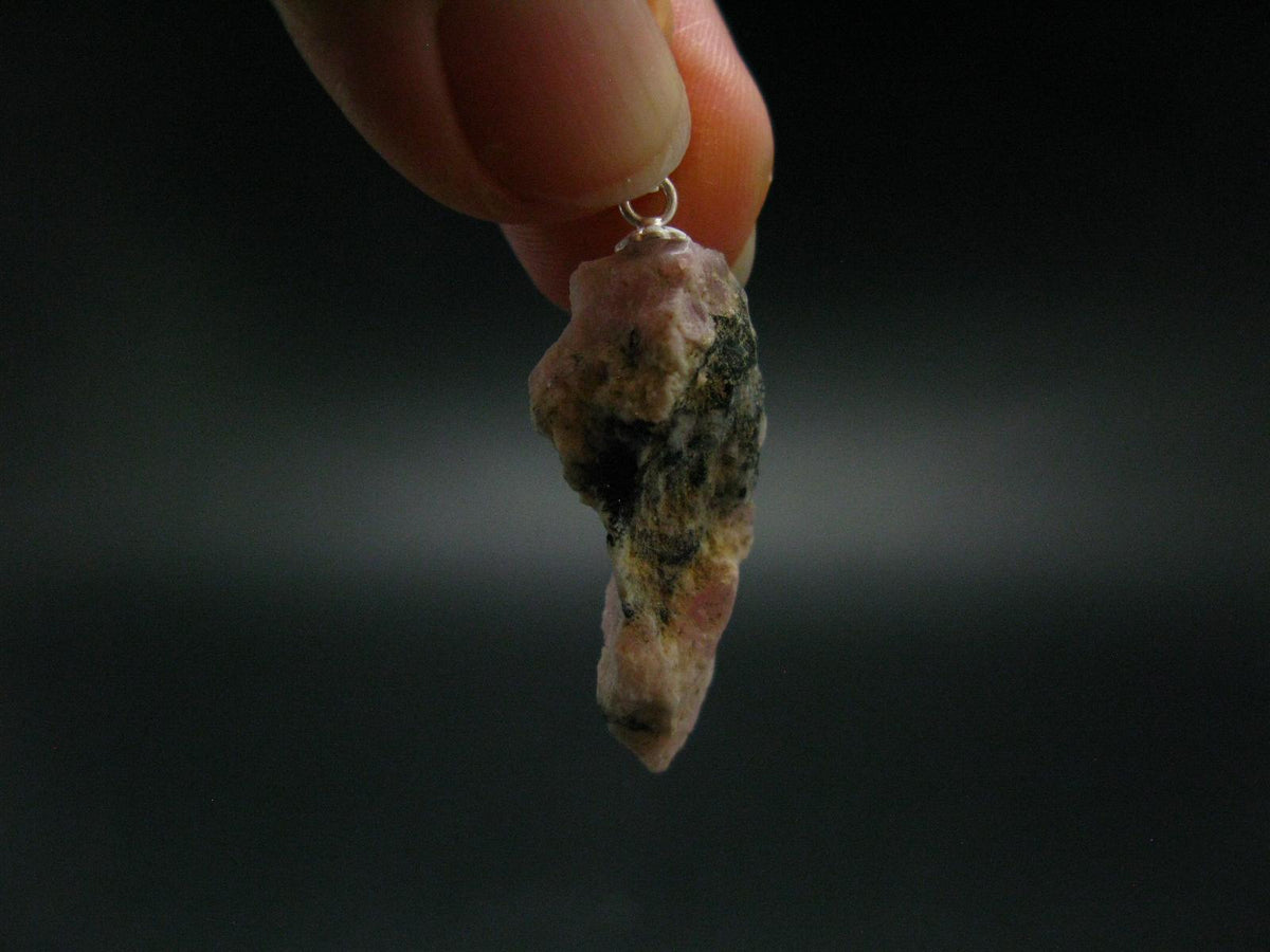 Rare Pink Tugtupite Sterling Silver Pendant From Greenland - 1.4" - 2.17 Grams